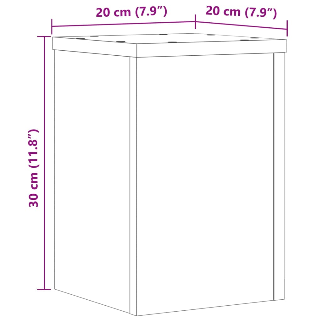 Suporturi de plante 2 buc. gri sonoma 20x20x30 lemn prelucrat