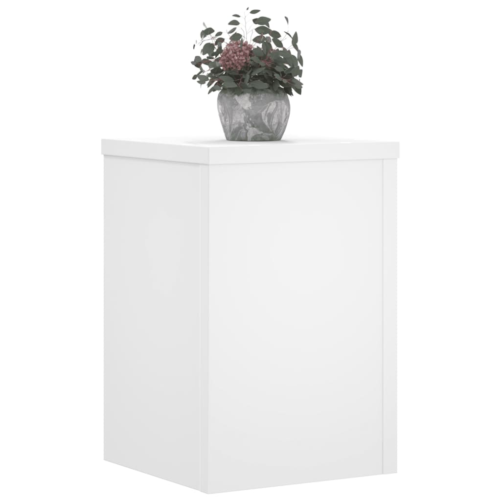 Suporturi de plante, 2 buc., alb, 25x25x35 cm, lemn prelucrat