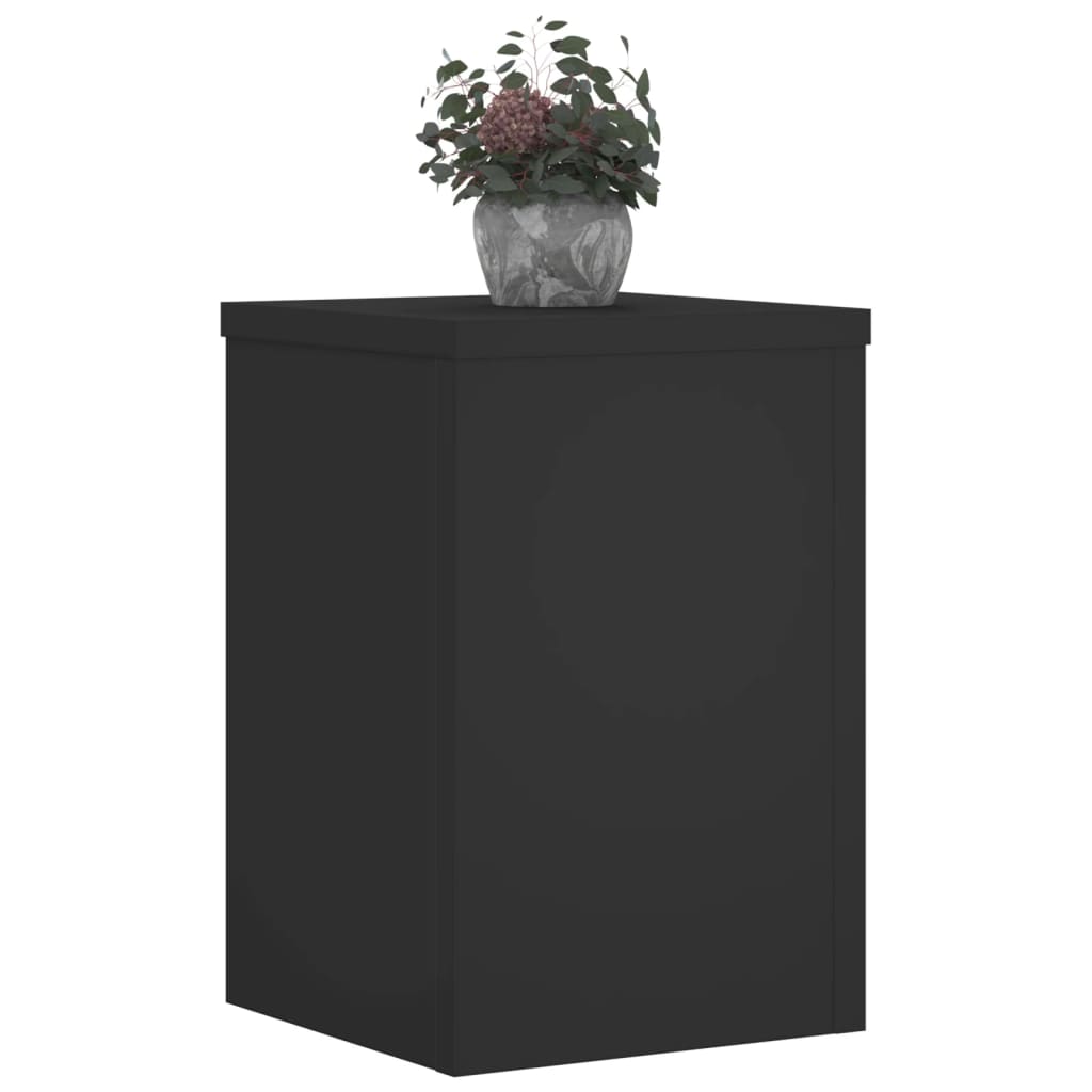 Suporturi de plante, 2 buc., negru, 25x25x35 cm, lemn prelucrat