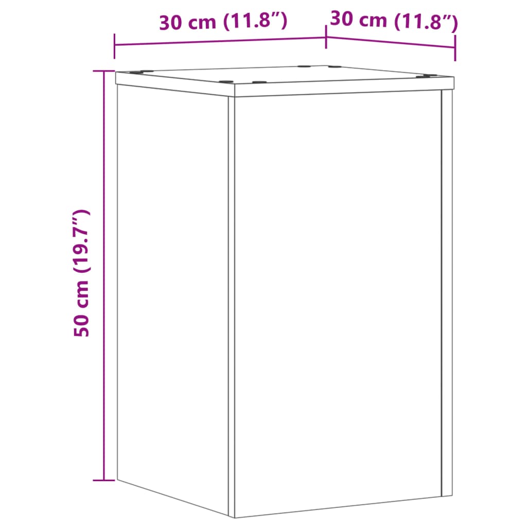 Suporturi de plante, 2 buc., negru, 30x30x50 cm, lemn prelucrat