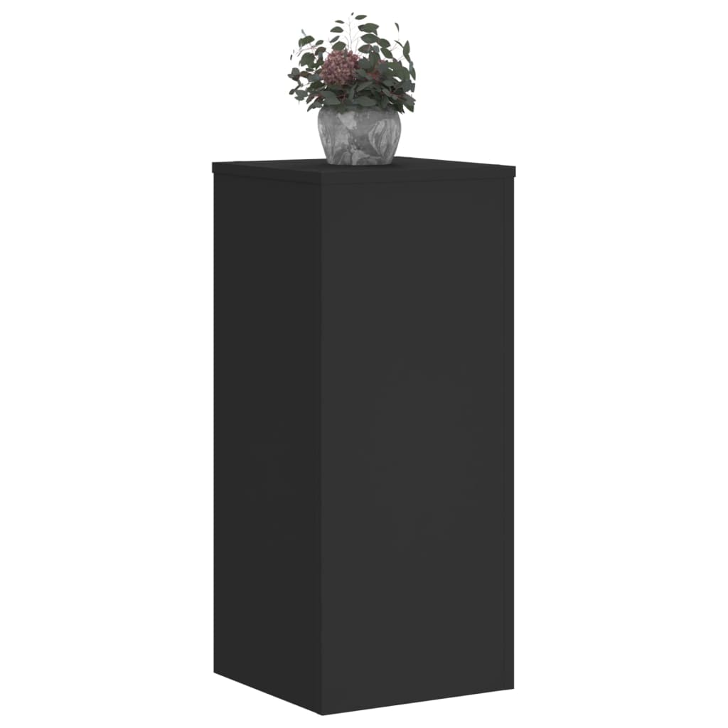 Suporturi de plante, 2 buc., negru, 30x30x70 cm, lemn prelucrat