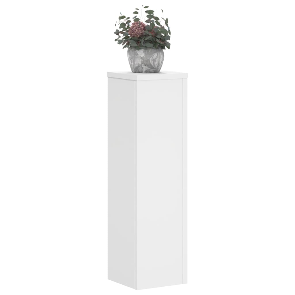 Suporturi de plante, 2 buc., alb, 17x17x60 cm, lemn prelucrat