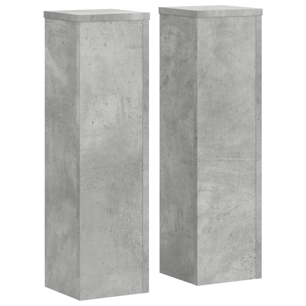 Suport de plante, 2 buc., gri beton, 17x17x60 cm lemn prelucrat