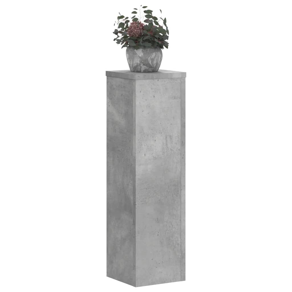 Suport de plante, 2 buc., gri beton, 17x17x60 cm lemn prelucrat