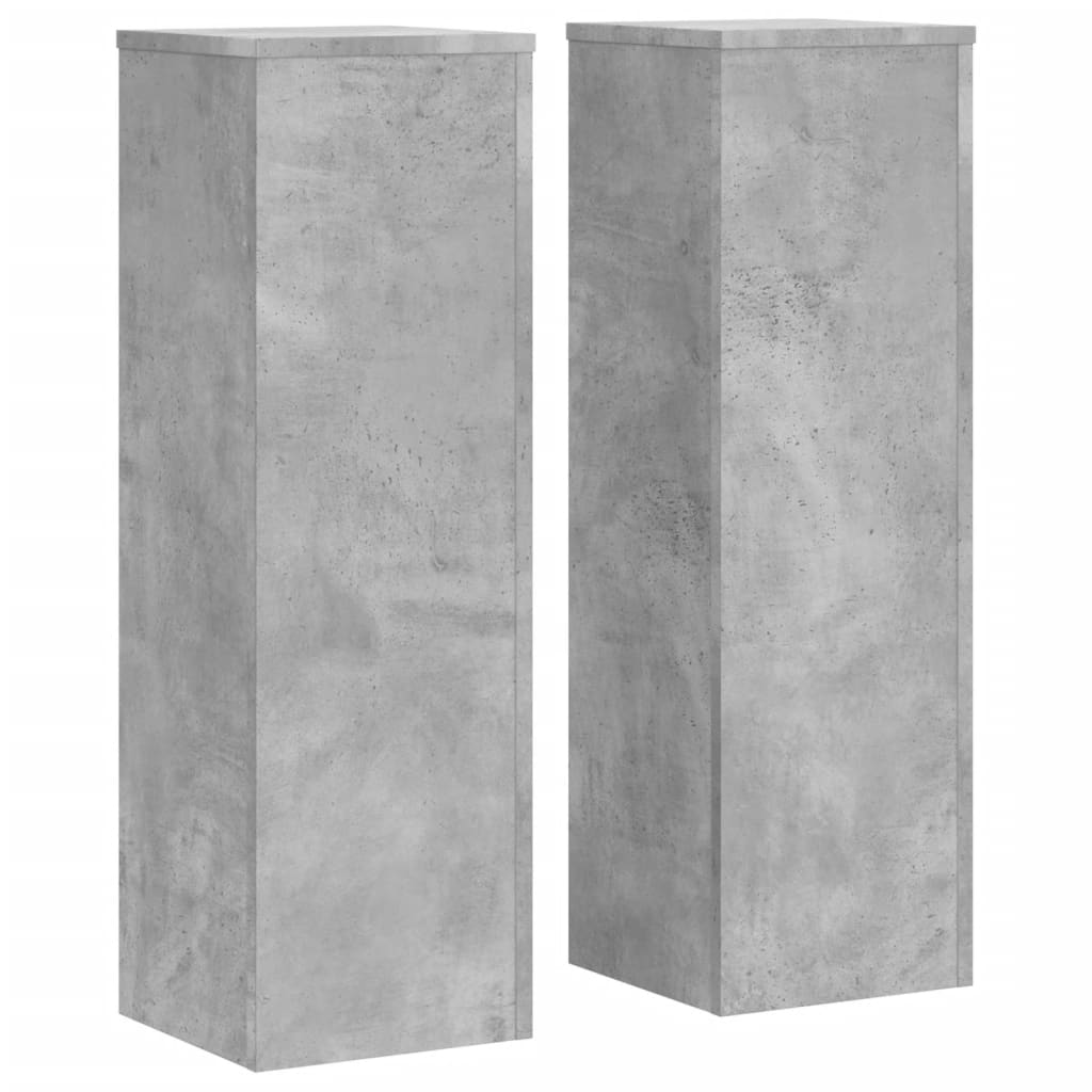 Suport de plante, 2 buc., gri beton, 25x25x80 cm lemn prelucrat