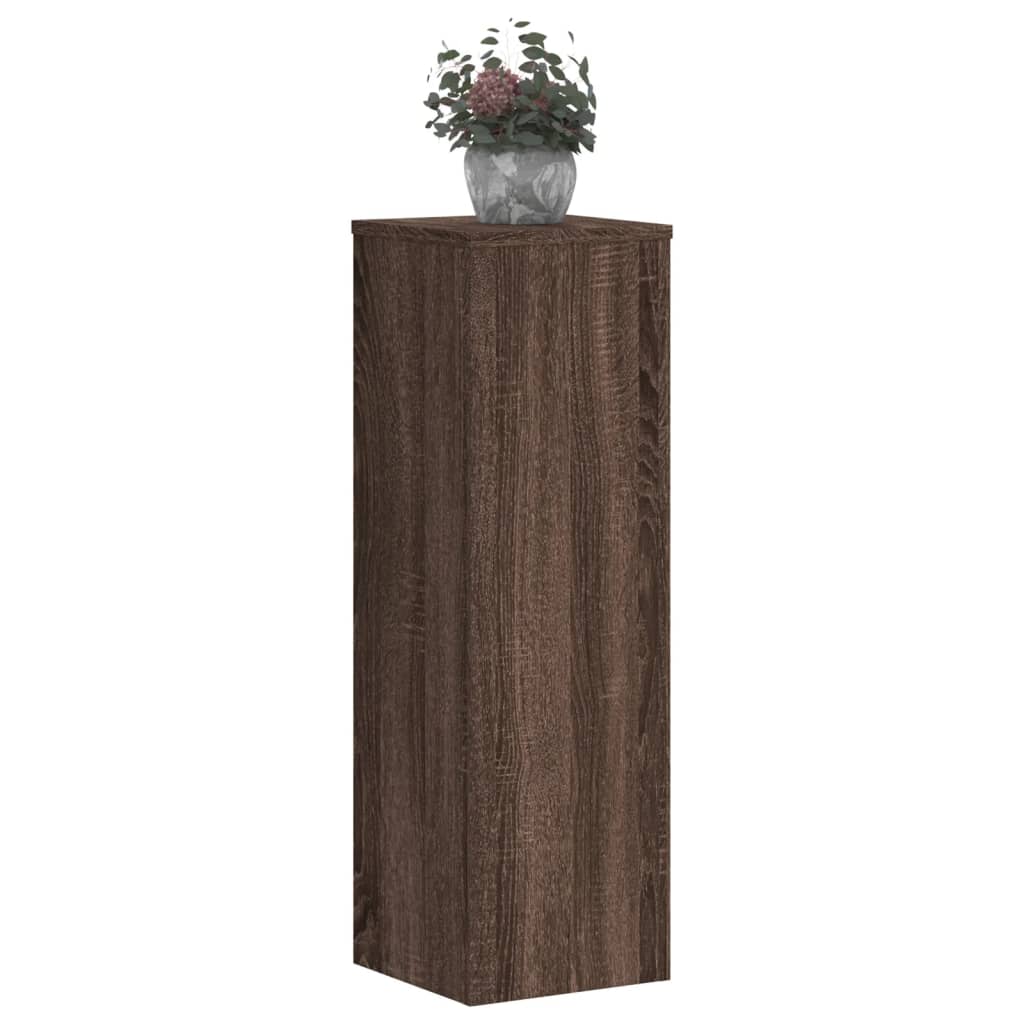 Suporturi plante 2 buc. stejar maro 25x25x80cm lemn prelucrat