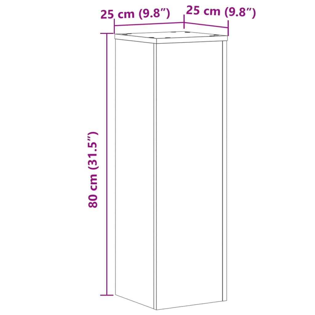 Suporturi de plante 2 buc. lemn vechi 25x25x80cm lemn prelucrat