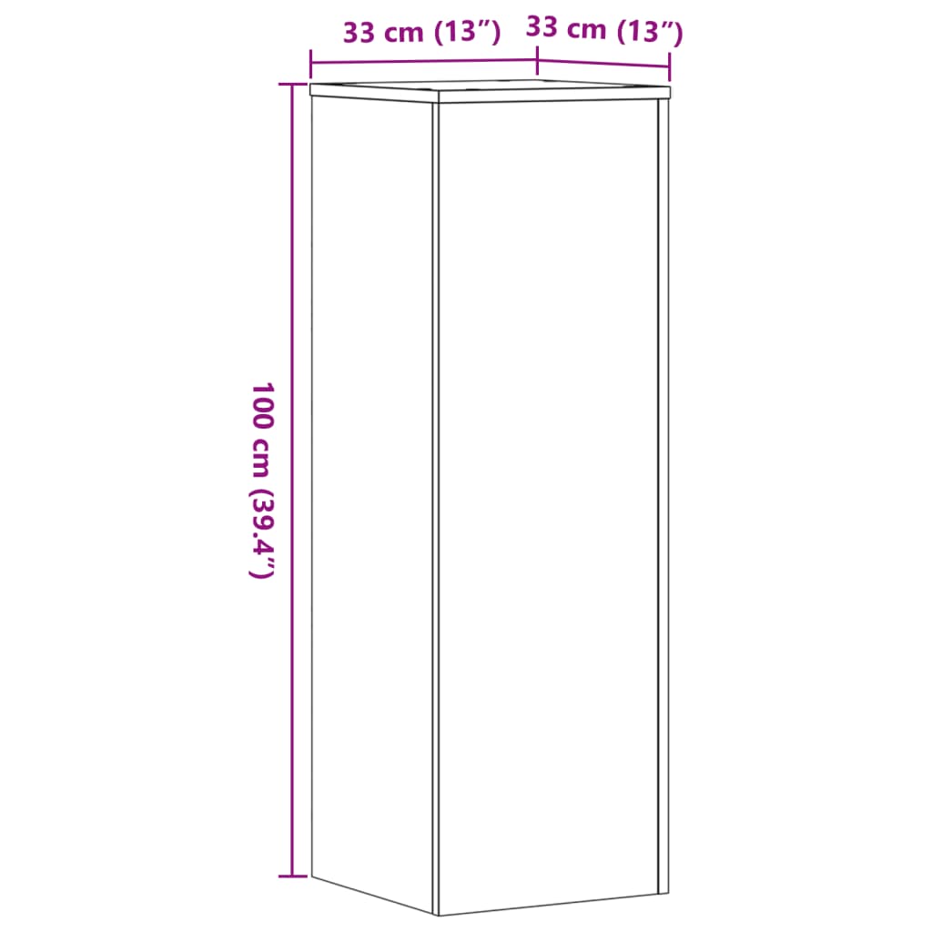 Suport de plante, stejar sonoma, 33x33x100 cm, lemn prelucrat