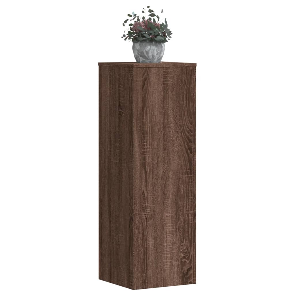 Suport de plante, stejar maro, 33x33x100 cm, lemn prelucrat