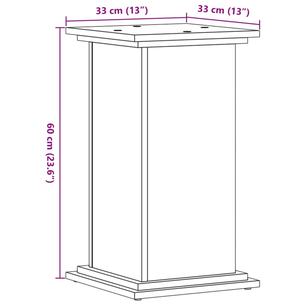 Suport de plante, alb, 33x33x60 cm, lemn prelucrat