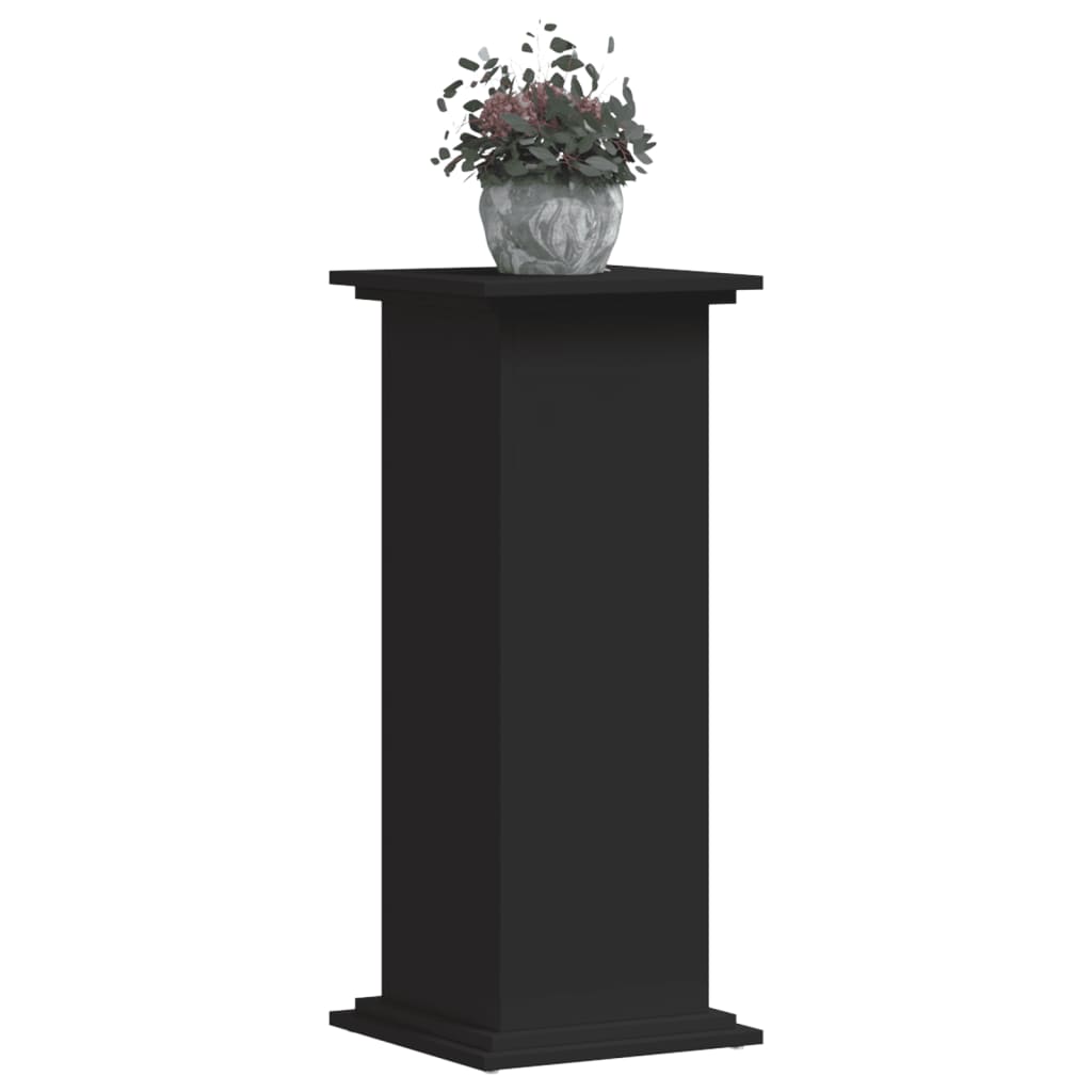 Suport de plante, negru, 33x33x80 cm, lemn prelucrat