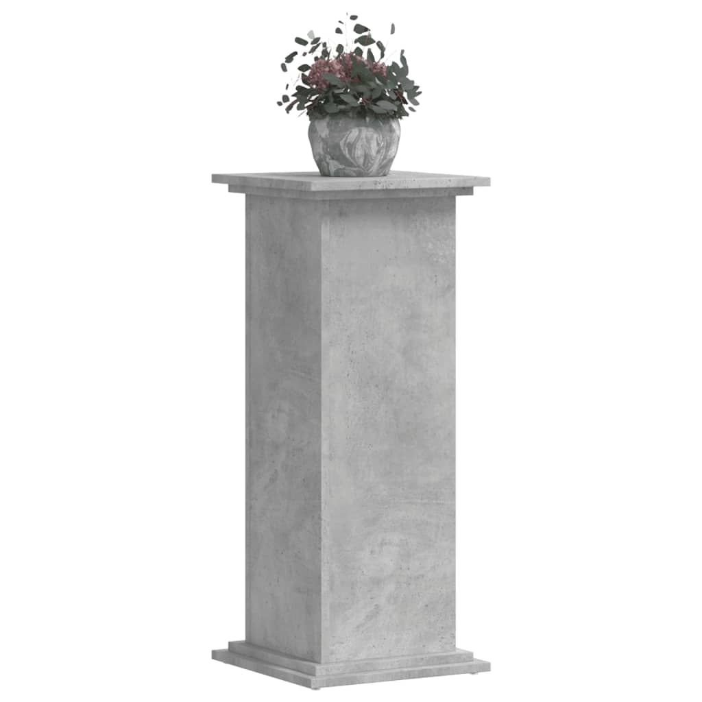 Suport de plante, gri beton, 33x33x80 cm, lemn prelucrat