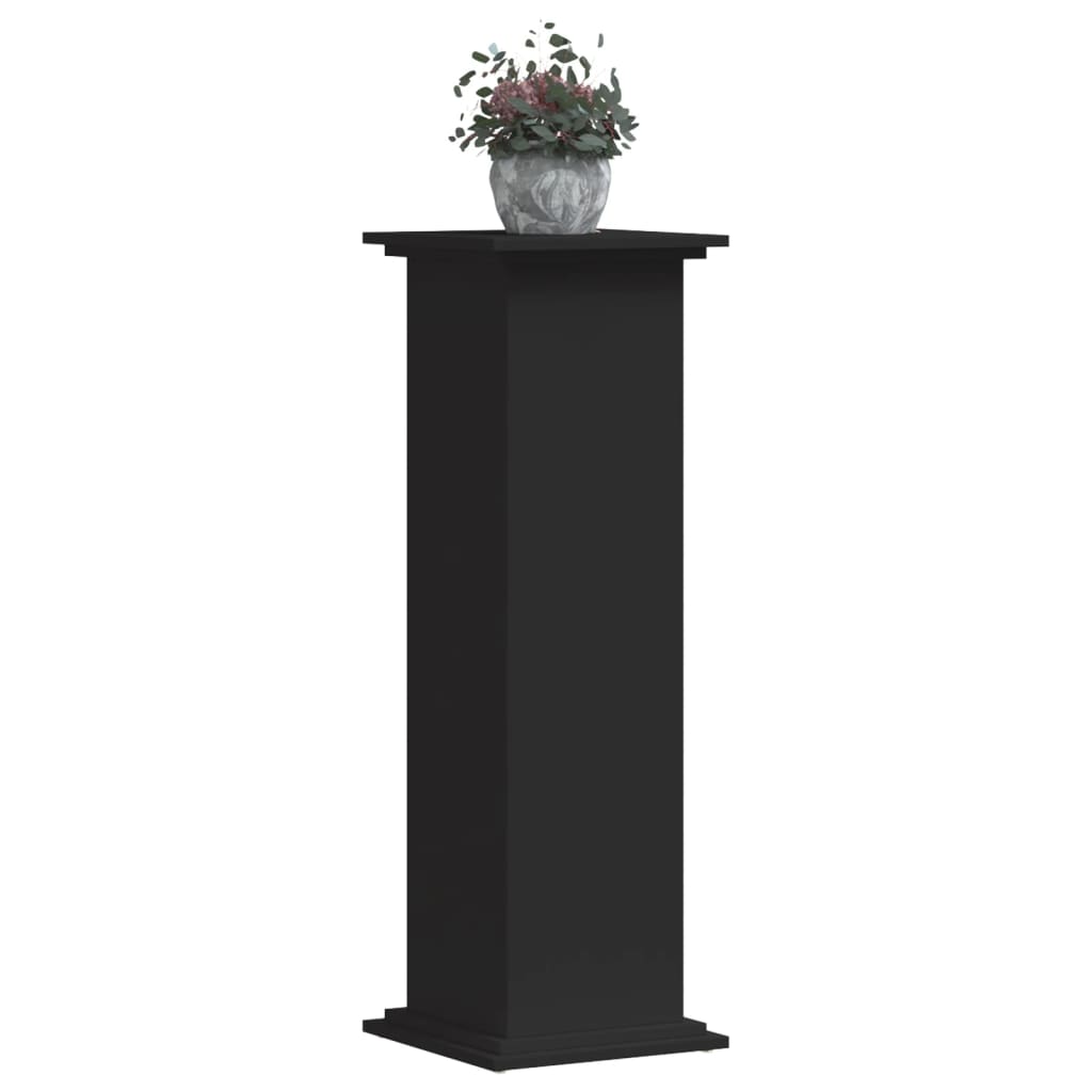 Suport de plante, negru, 33x33x100 cm, lemn prelucrat