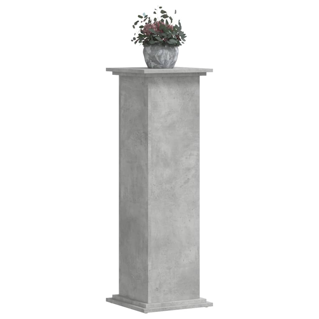 Suport de plante, gri beton, 33x33x100 cm, lemn prelucrat