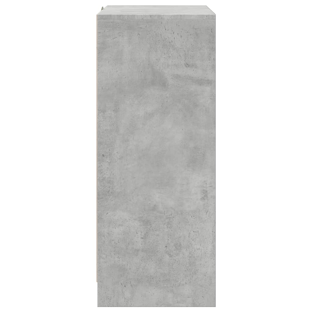 Dulap cu LED, gri beton, 77x34x85 cm, lemn prelucrat