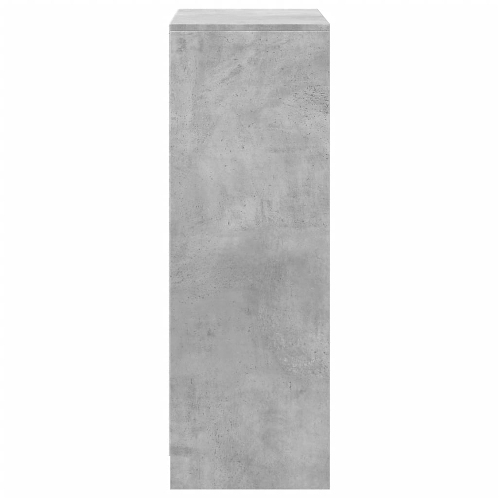 Dulap cu LED, gri beton, 72x34x100 cm, lemn prelucrat