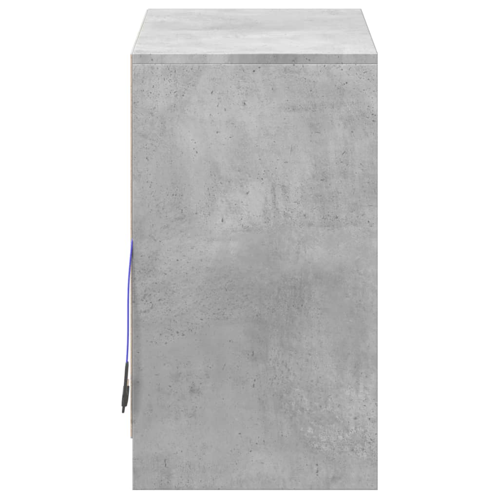 Dulap cu LED, gri beton, 72x34x61 cm, lemn prelucrat