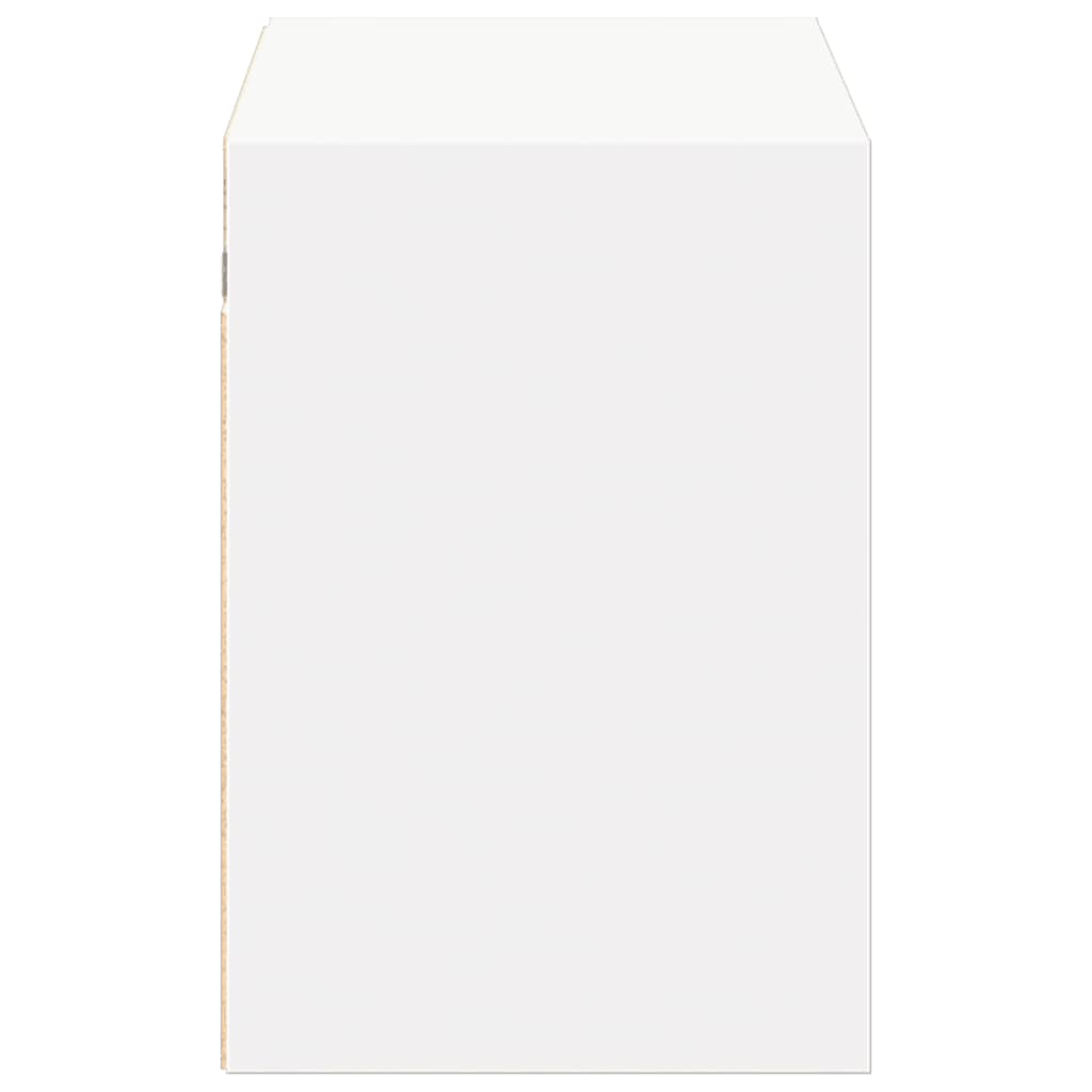 Comodă TV de perete cu lumini LED, alb, 100x31x45 cm