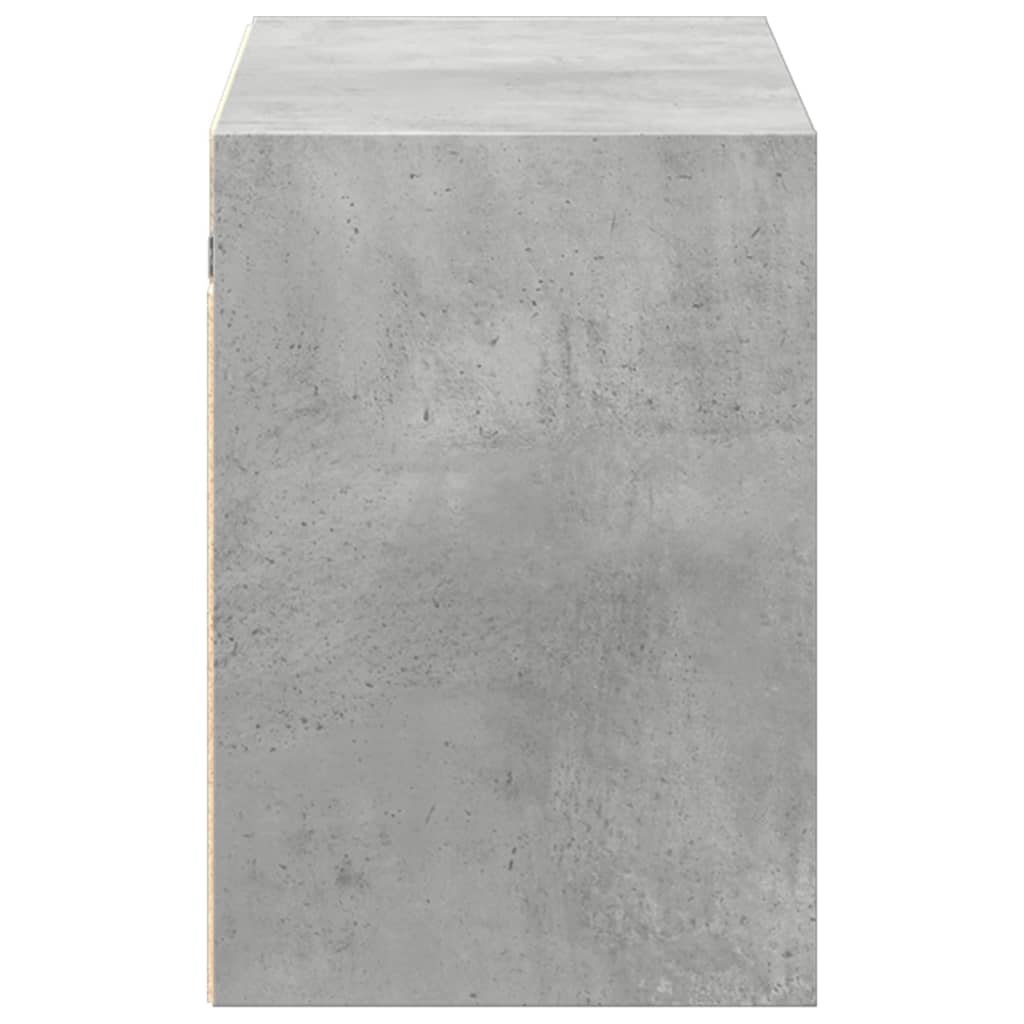 Comodă TV de perete cu lumini LED, gri beton, 100x31x45 cm