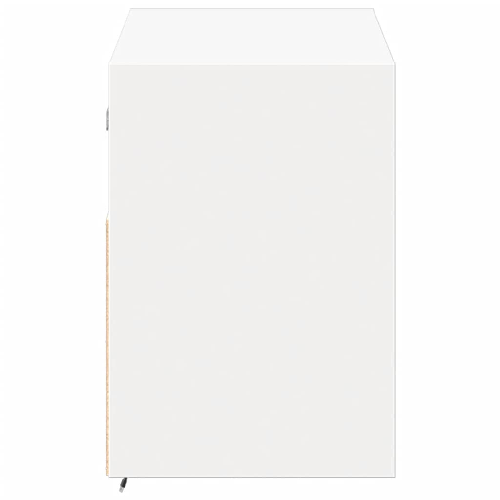 Comodă TV de perete cu lumini LED, alb, 100x31x45 cm