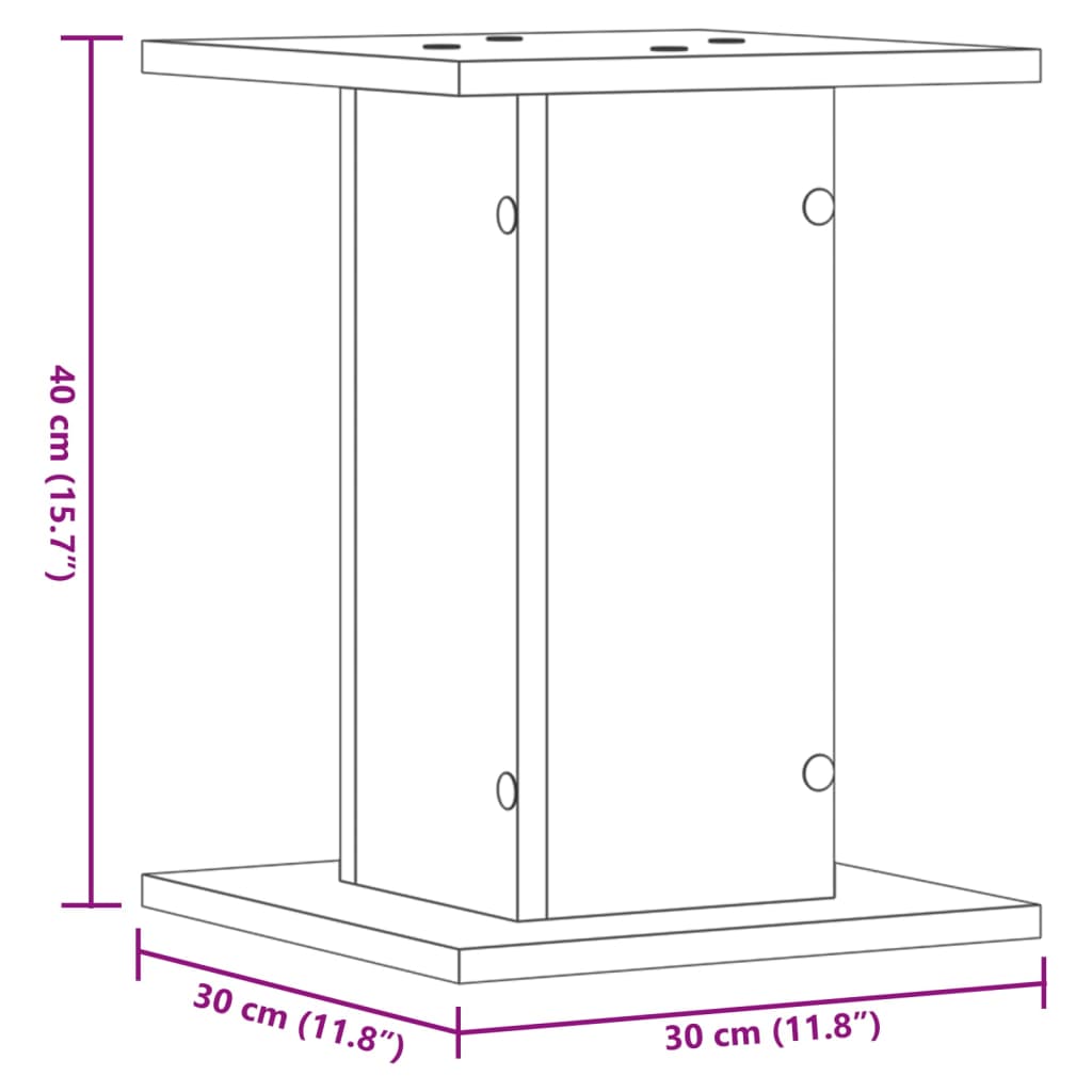 Suporturi de plante, 2 buc., alb, 30x30x40 cm, lemn prelucrat