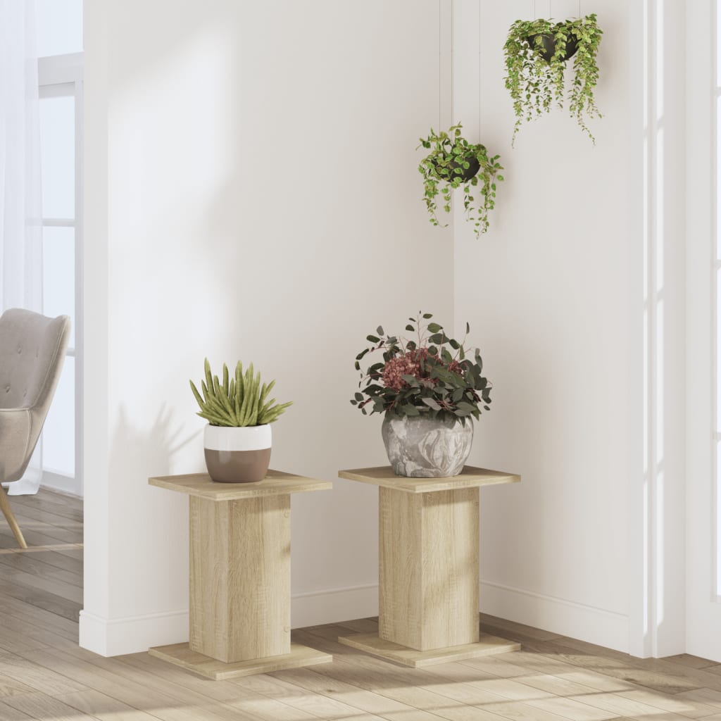 Suporturi plante 2 buc. stejar sonoma 30x30x40cm lemn prelucrat