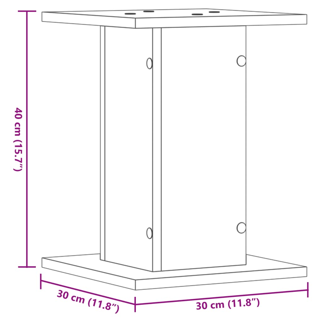 Suport de plante, 2 buc., gri beton, 30x30x40 cm lemn prelucrat