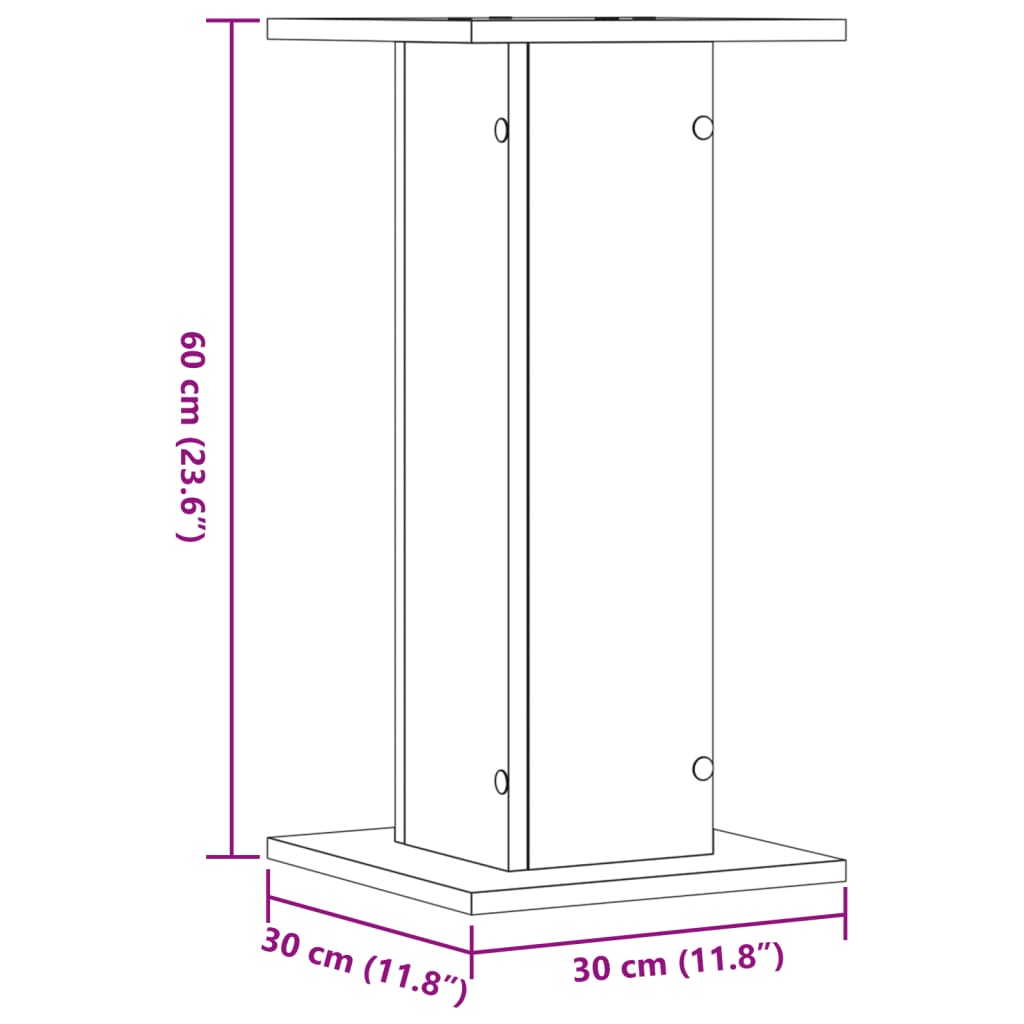 Suporturi de plante, 2 buc., alb, 30x30x60 cm, lemn prelucrat