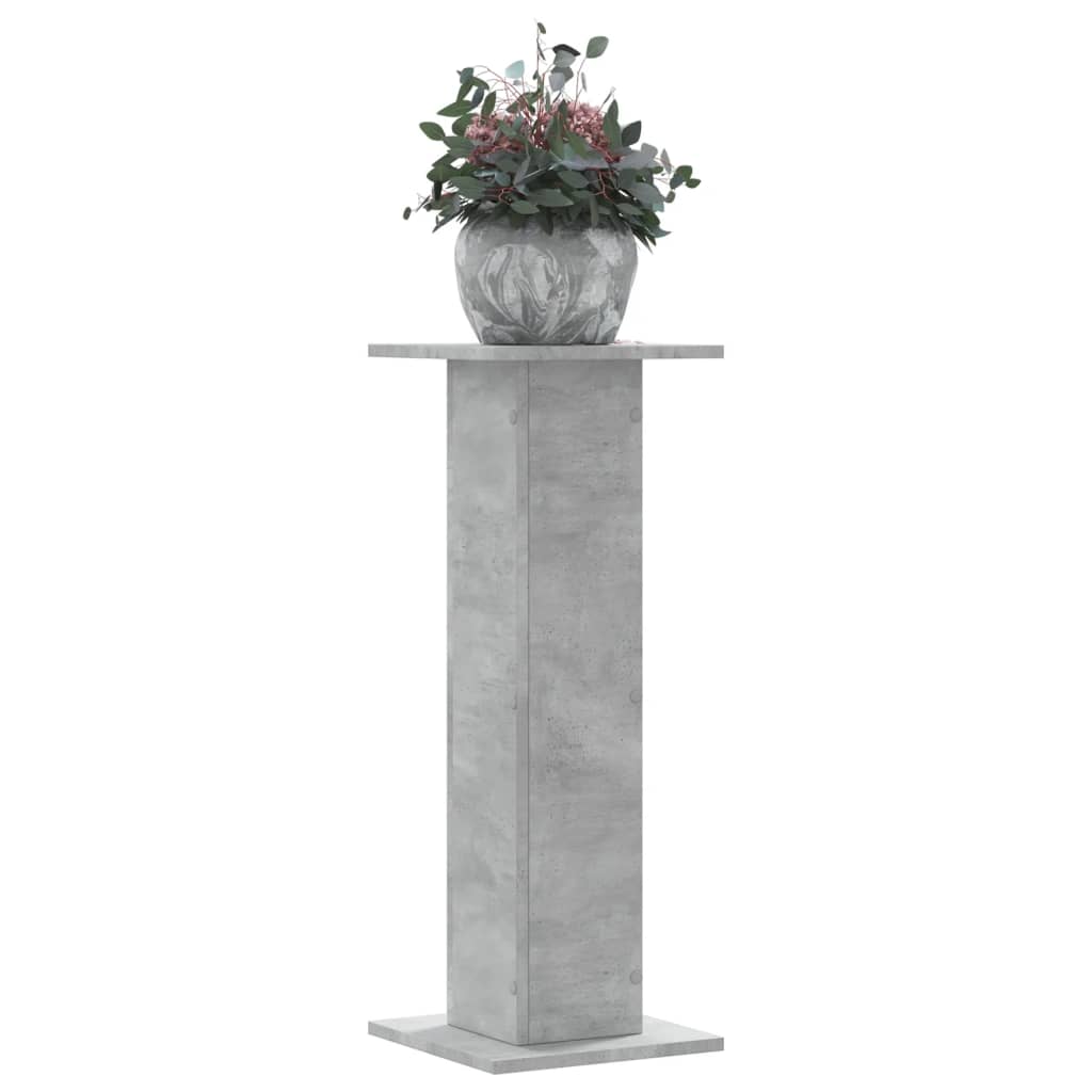 Suport de plante, 2 buc., gri beton, 30x30x80 cm lemn prelucrat