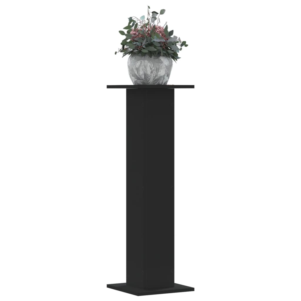 Suporturi de plante, 2 buc., negru, 30x30x95 cm, lemn prelucrat