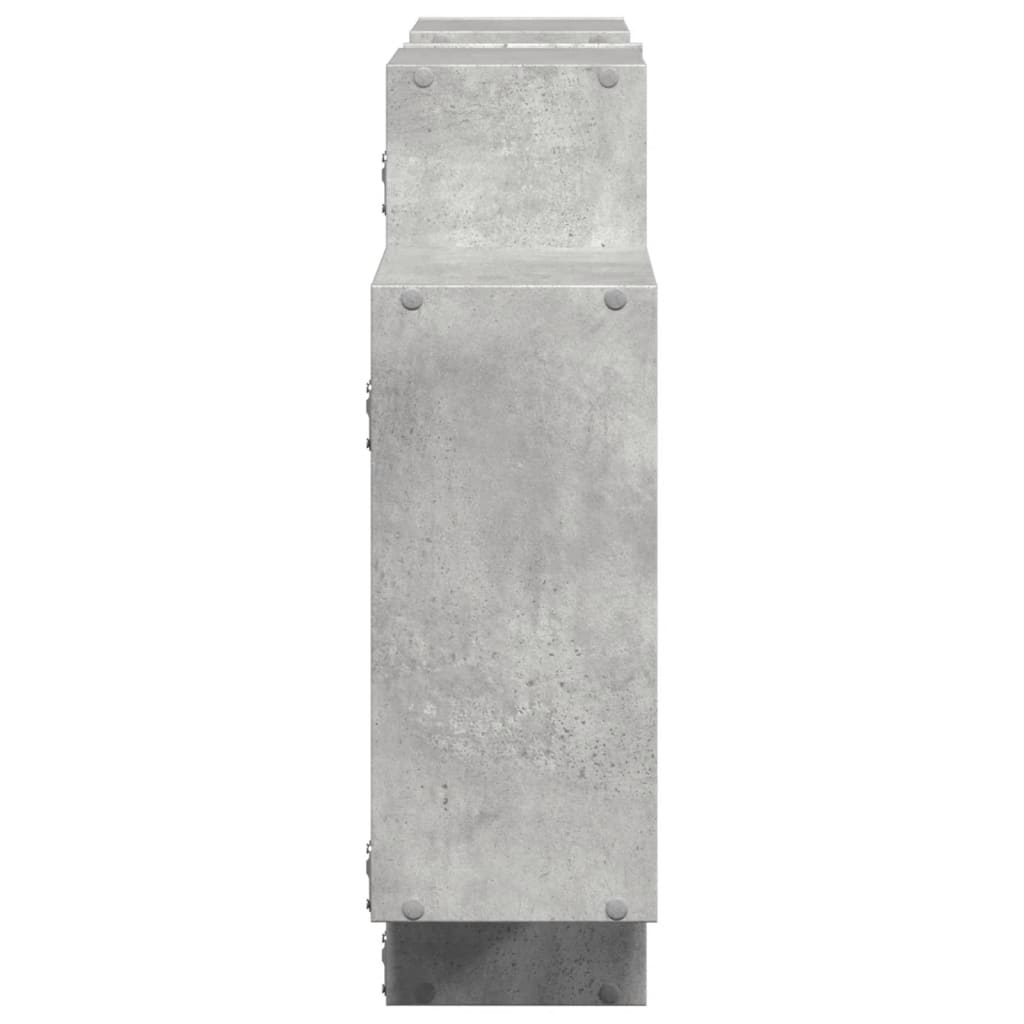 Raft de perete, gri beton, 159x18x65 cm, lemn prelucrat