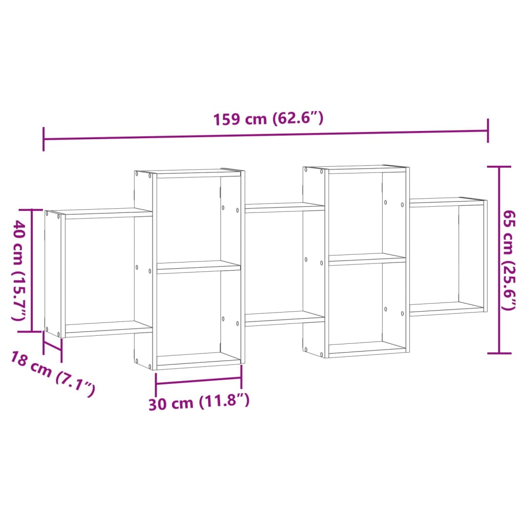 Raft de perete, lemn vechi, 159x18x65 cm, lemn prelucrat