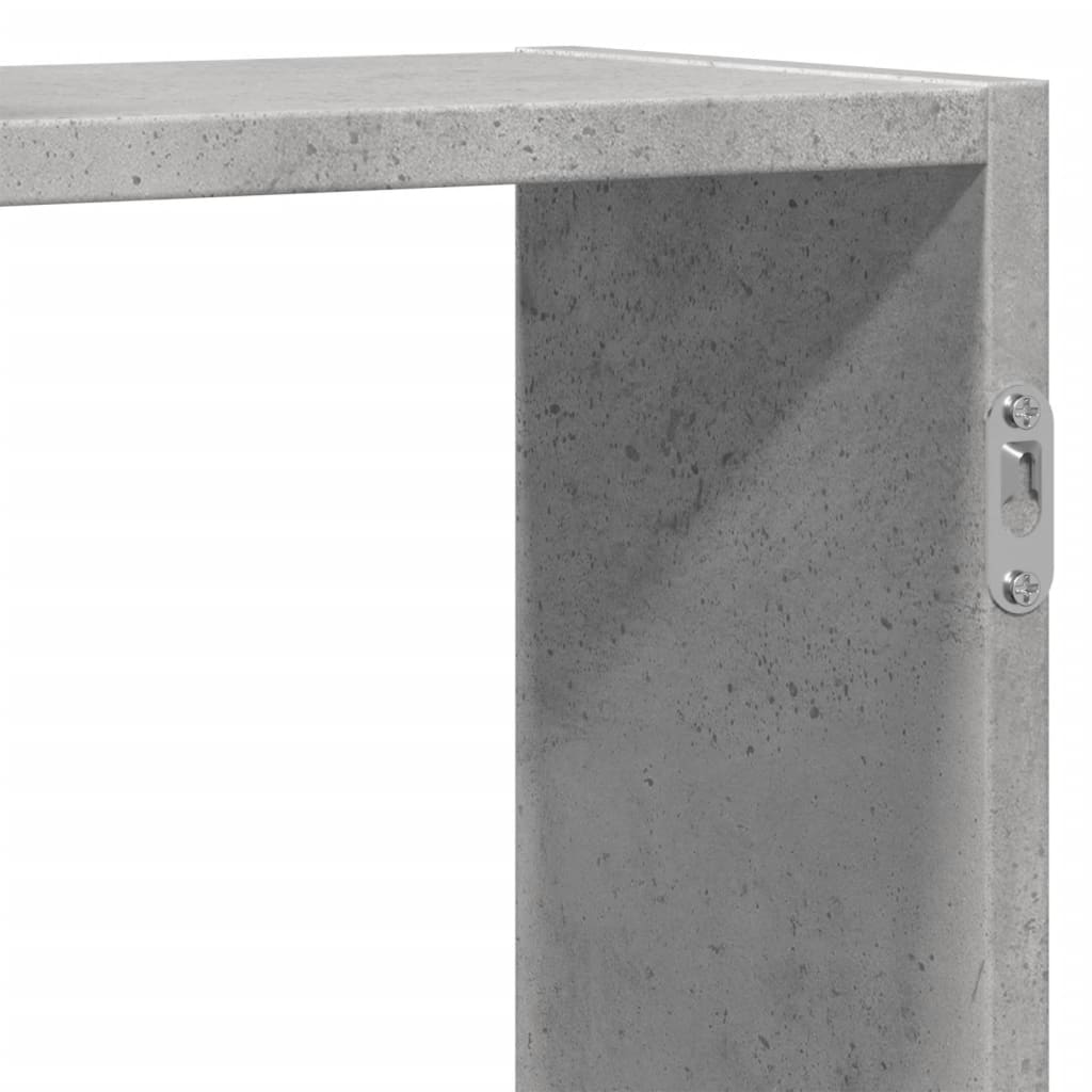 Raft de perete, gri beton, 129x18x42 cm, lemn prelucrat