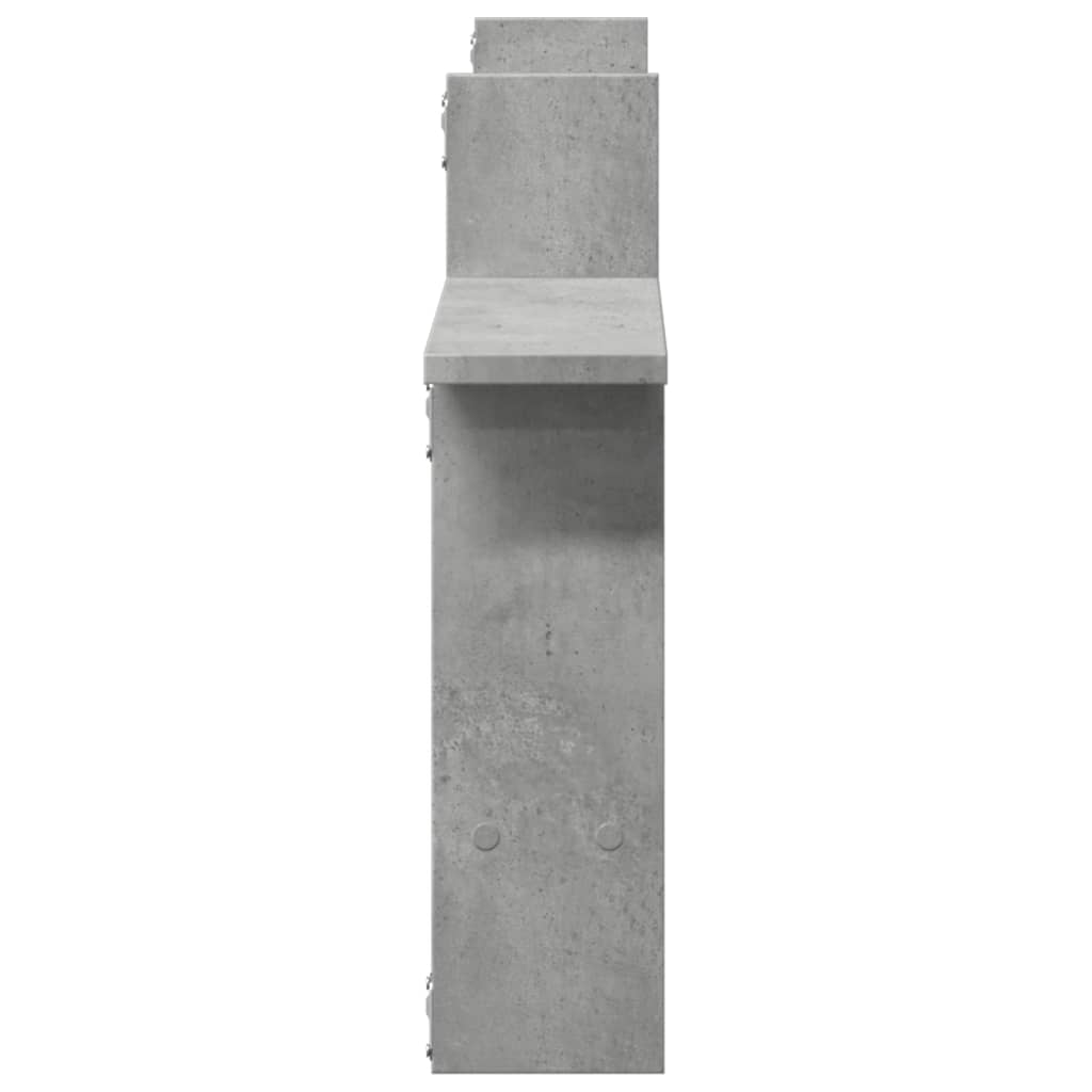 Rafturi perete, 2 buc., gri beton, 50x12x50 cm, lemn prelucrat