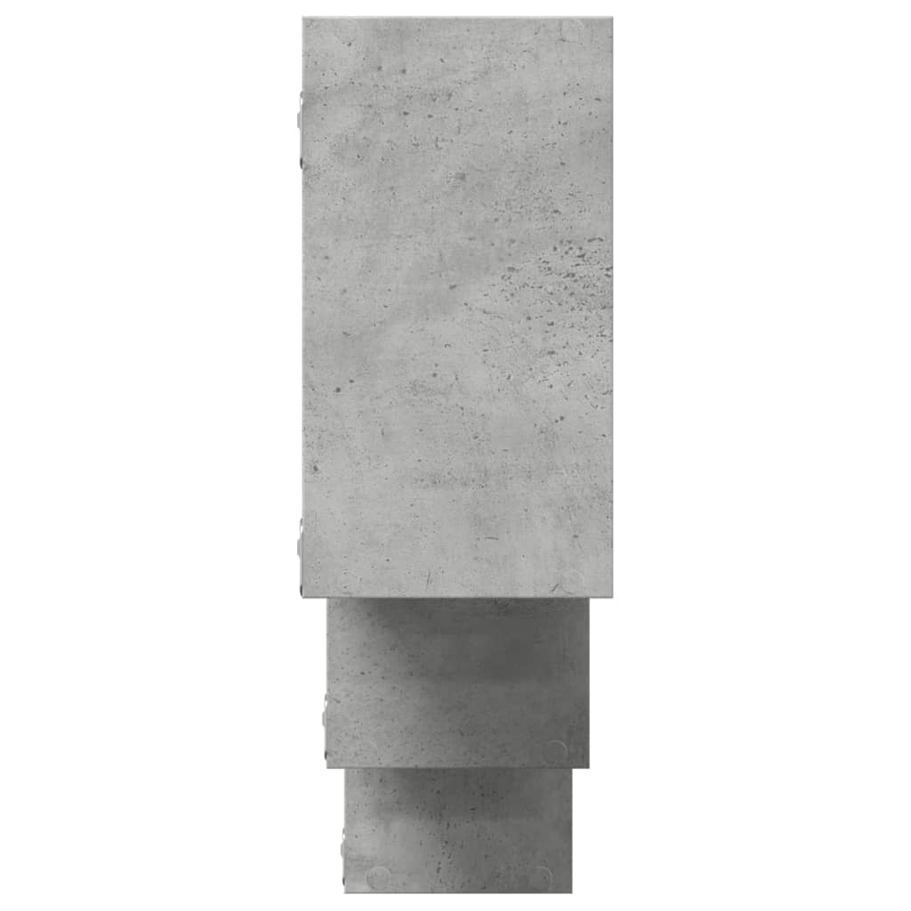 Raft de perete, gri beton, 159x18x66 cm, lemn prelucrat