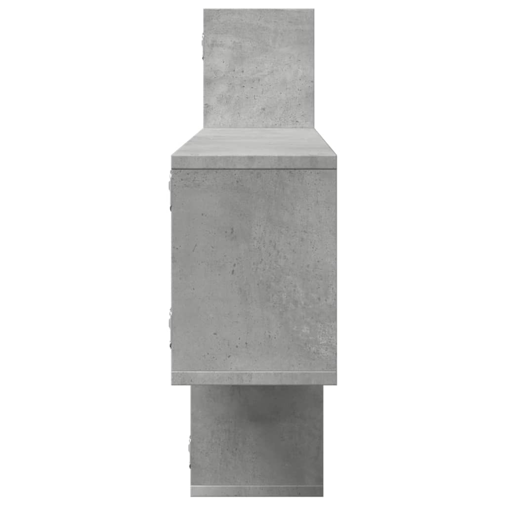 Raft de perete, gri beton, 167,5x18x68 cm, lemn prelucrat