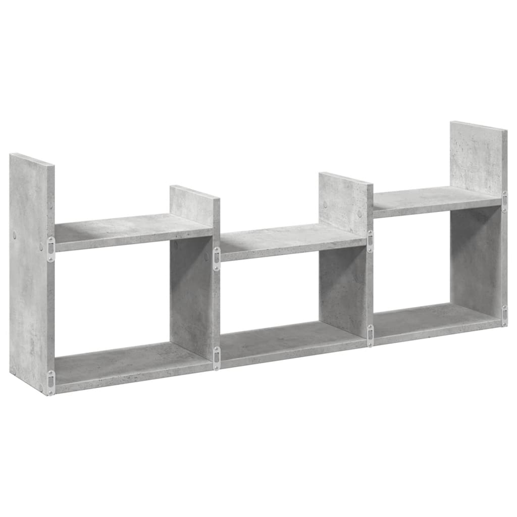 Dulap de perete, gri beton, 100x18x40 cm, lemn prelucrat