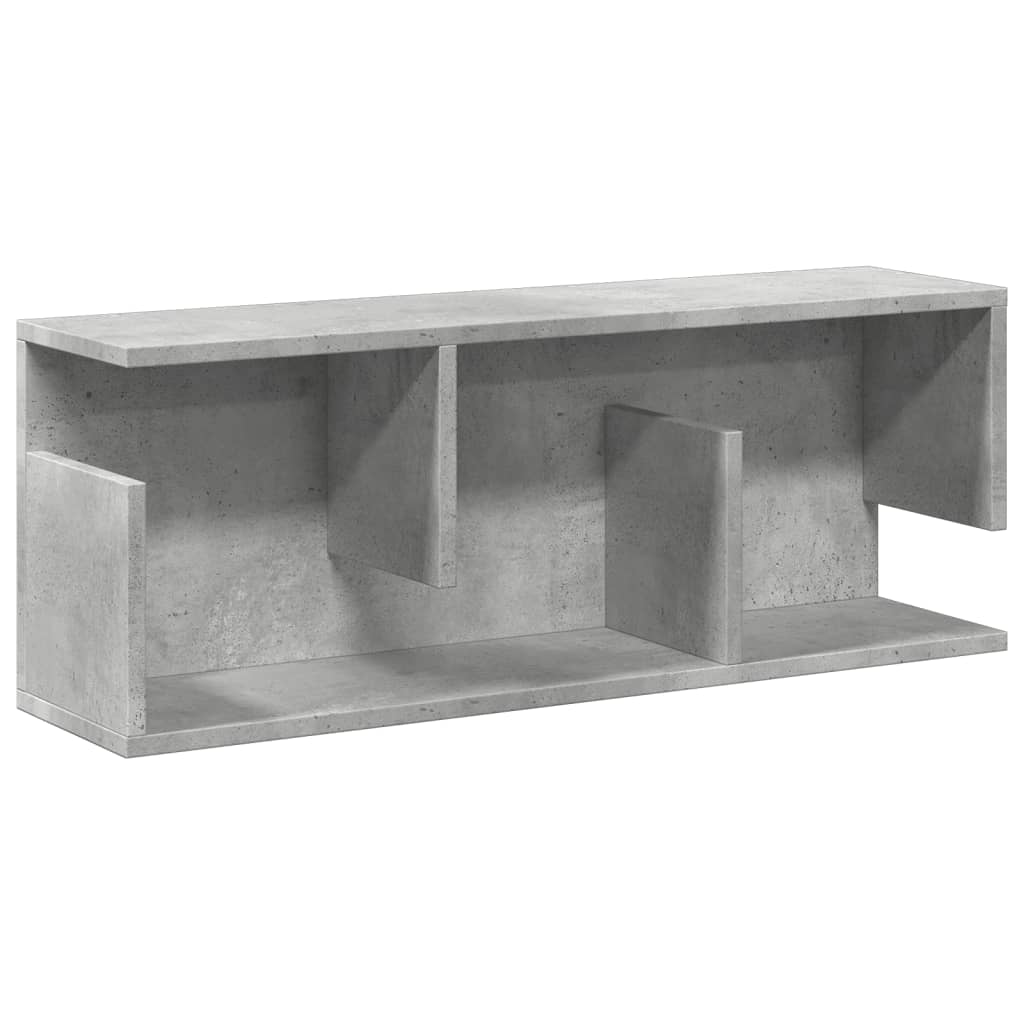 Dulap de perete, gri beton, 80x20x30 cm, lemn prelucrat