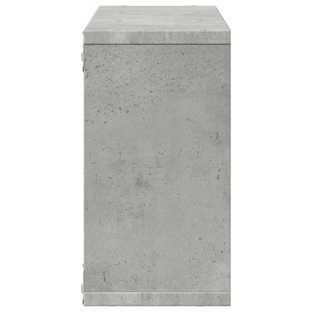 Dulap de perete, gri beton, 100x16x30 cm, lemn prelucrat