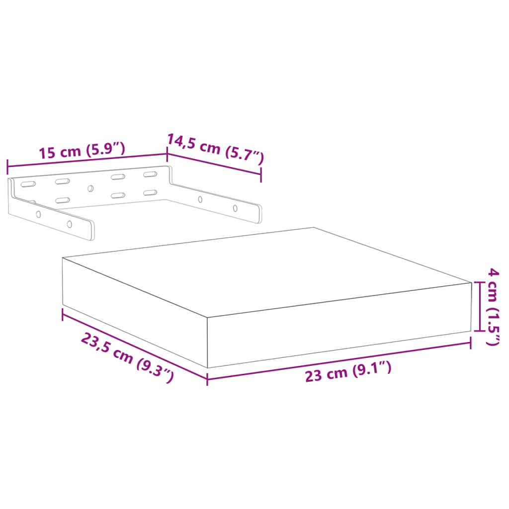 Raft plutitor, 23x23,5x4 cm, lemn prelucrat