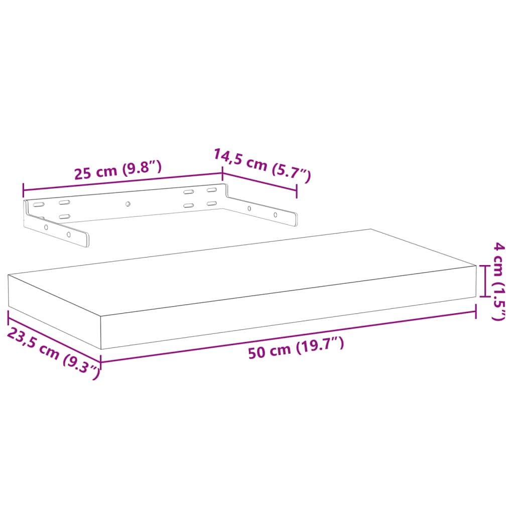 Raft plutitor, 50x23,5x4 cm, lemn prelucrat