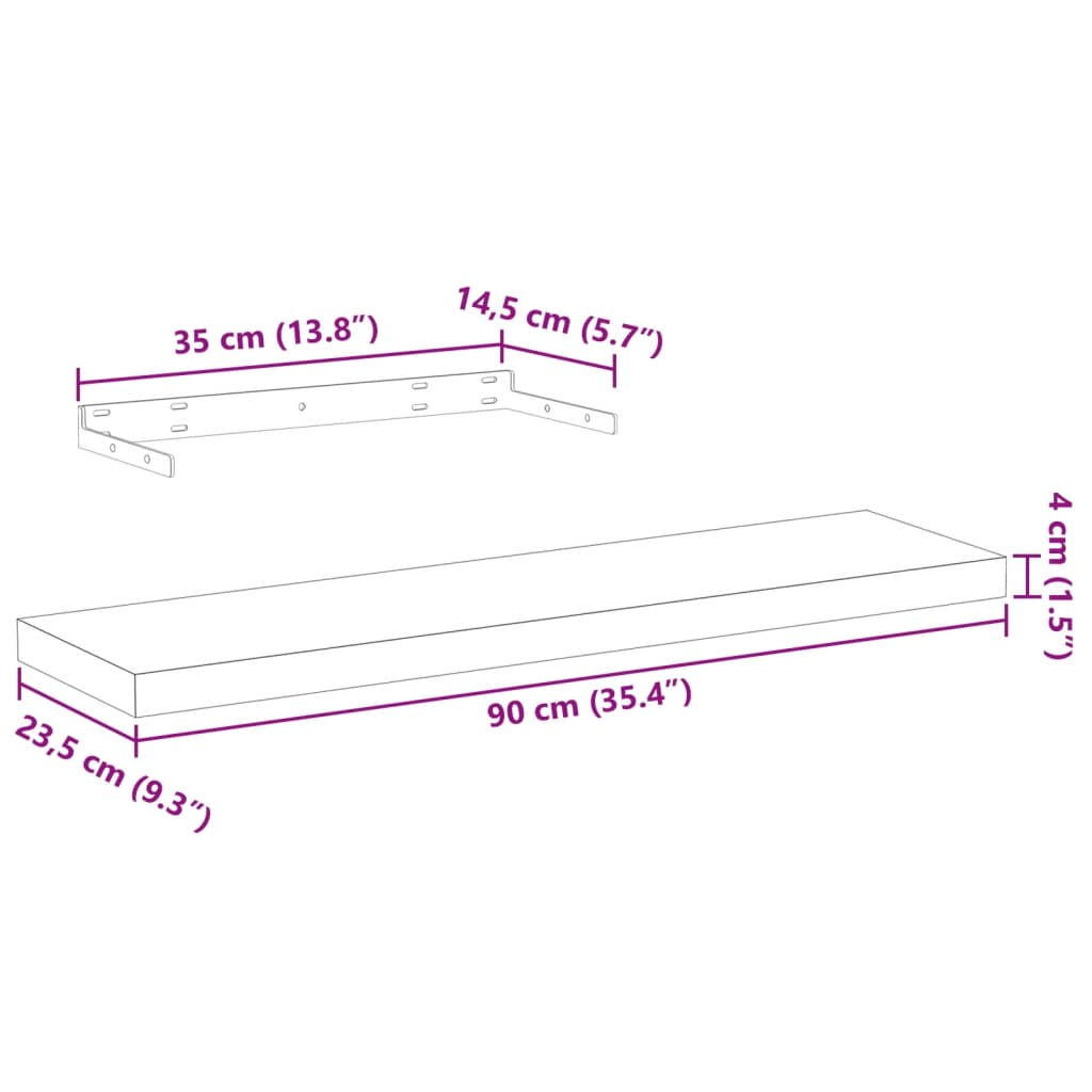 Raft plutitor, 90x23,5x4 cm, lemn prelucrat