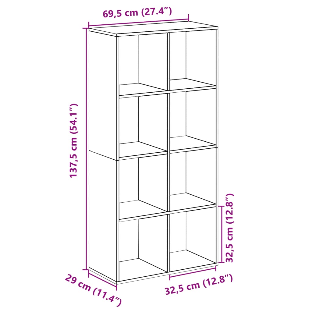 Bibliotecă/separator cameră alb 69,5x29x137,5 cm lemn prelucrat