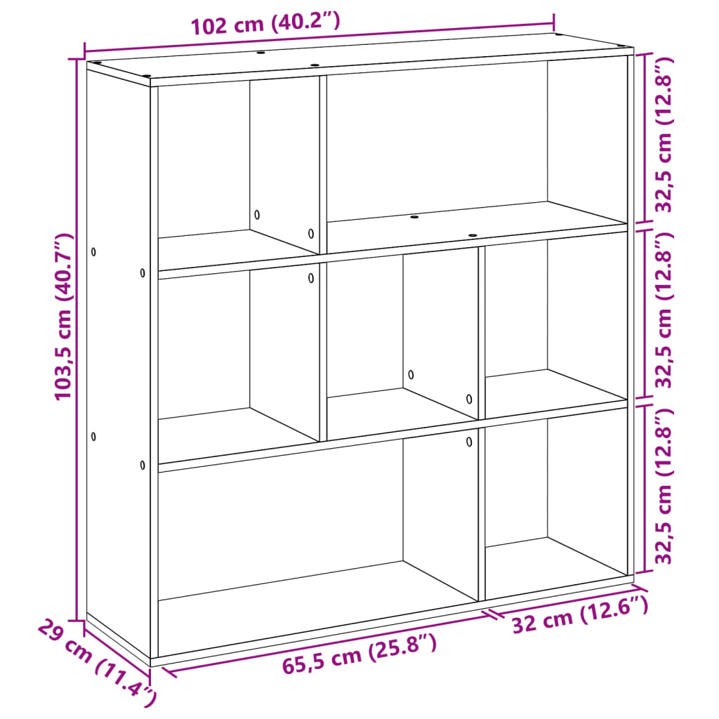 Bibliotecă/separator cameră stejar maro 102x29x103,5 cm lemn