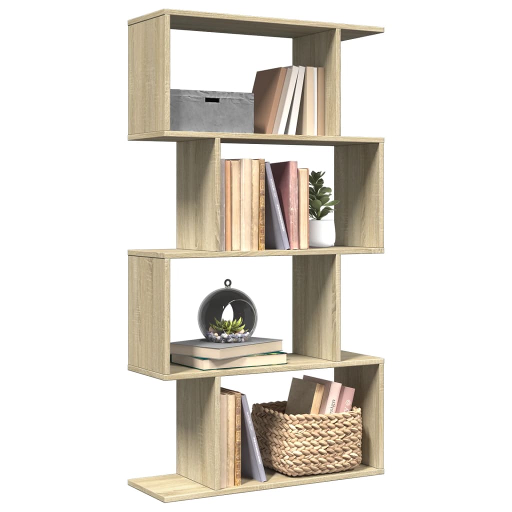 Bibliotecă/separator 4 niveluri stejar sonoma 70x24x129cm lemn