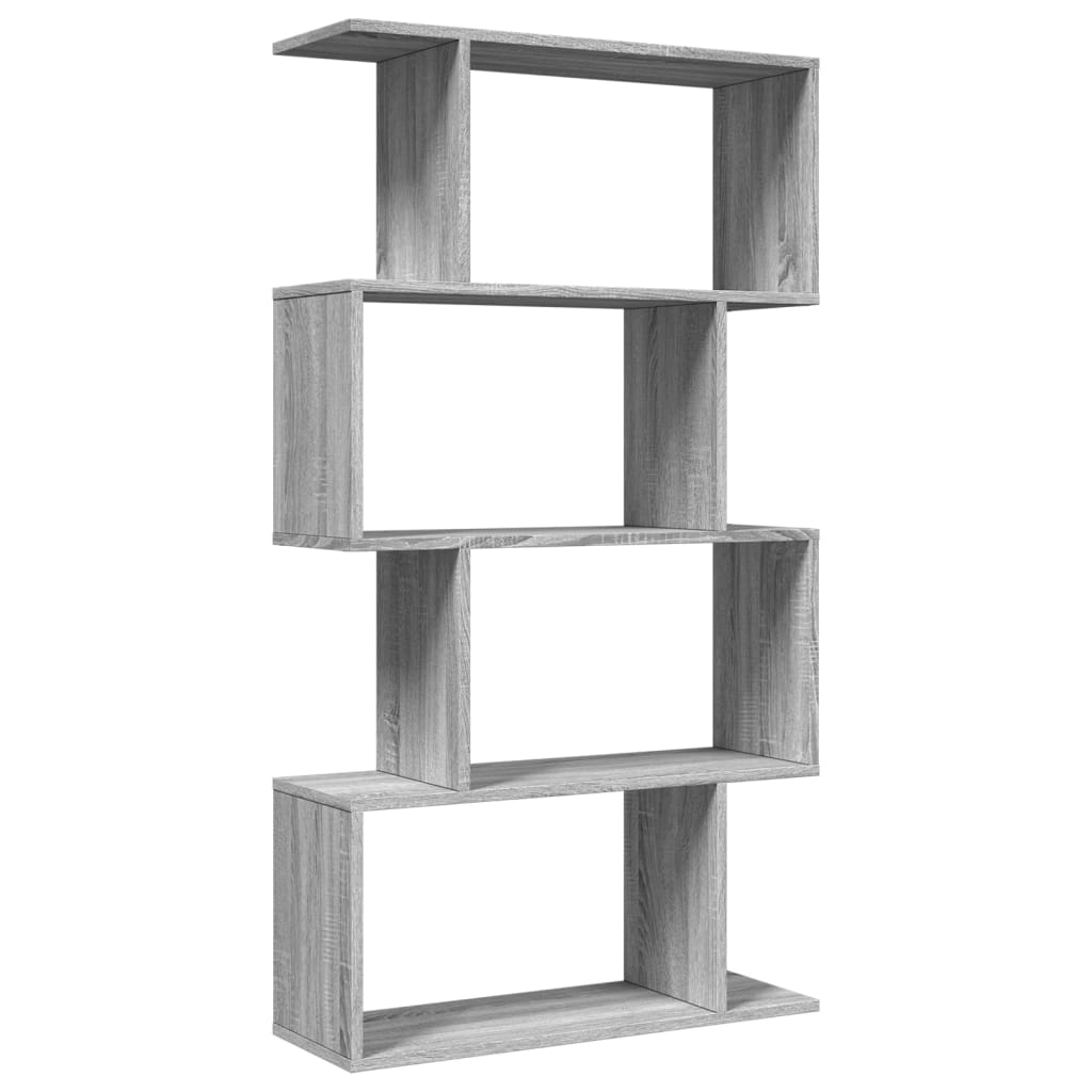 Bibliotecă/separator 4 niveluri sonoma gri 70x24x129cm lemn