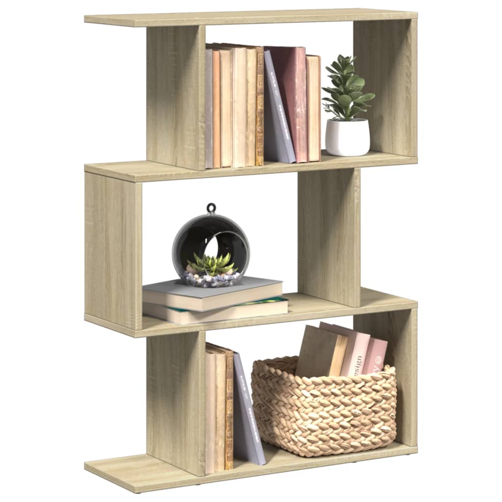 Bibliotecă/separator 3 niveluri stejar sonoma 70x24x97 cm lemn