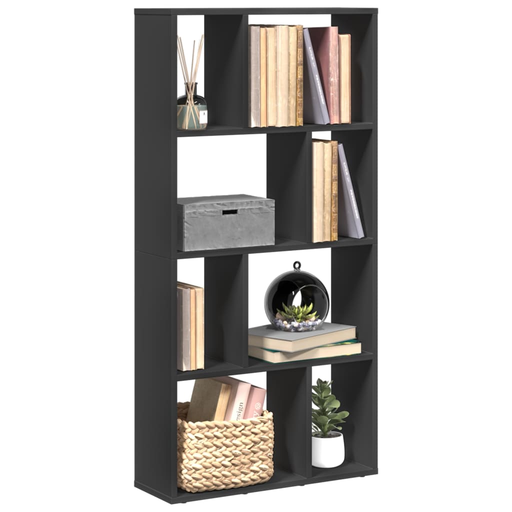 Bibliotecă, negru, 60x20x120 cm, lemn prelucrat