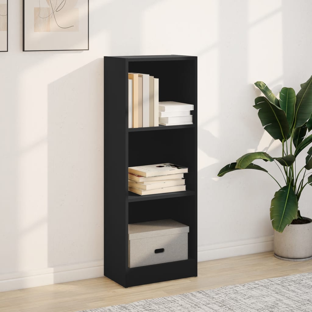 Bibliotecă, negru, 40x24x109 cm, lemn prelucrat