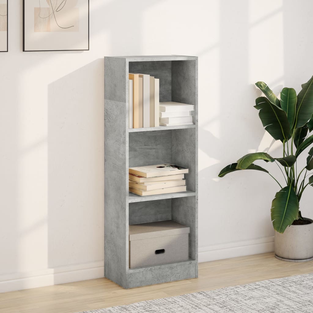 Bibliotecă, gri beton, 40x24x109 cm, lemn prelucrat